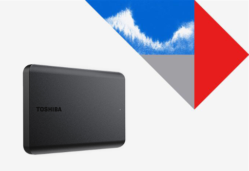 HD externo com imagem conceitual colorida 